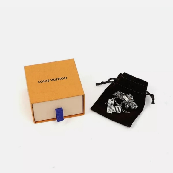 LOUIS VUITTON COLLIER DAMIER COLORS BLACK NECKLACE/E2525 - Picture 7 of 9